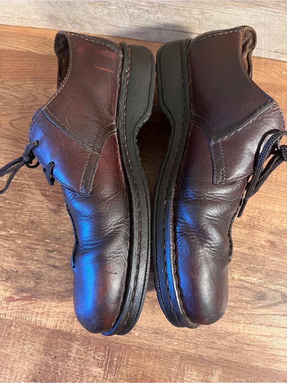 Clarks Men's Dark Brown Leather Lace-Up Oxfords Vintage Split Toe Center Seam